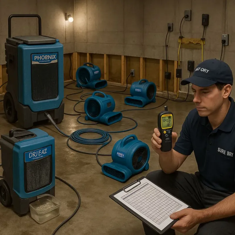 Structural Drying and Dehumidification process in Becker County, MN